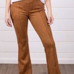 SPANX Carmel Brown Suede Flare Trouser Pant size medium